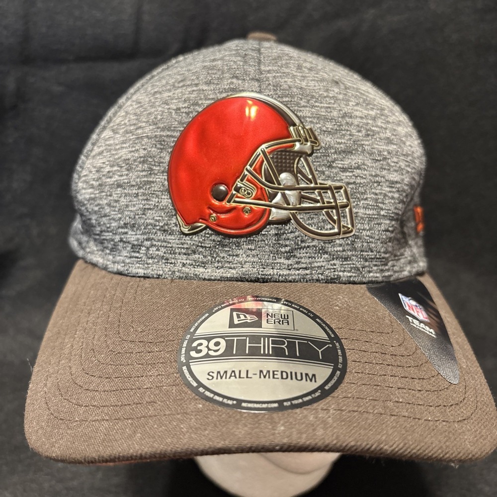 New Cleveland Browns‎ NFL New Era 39Thirty Shiny Plastic Helmet Logo Flexfit S/M